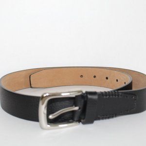 Cole Haan Black Genuine Leather Silver Buckle Size 36 Men's Belt